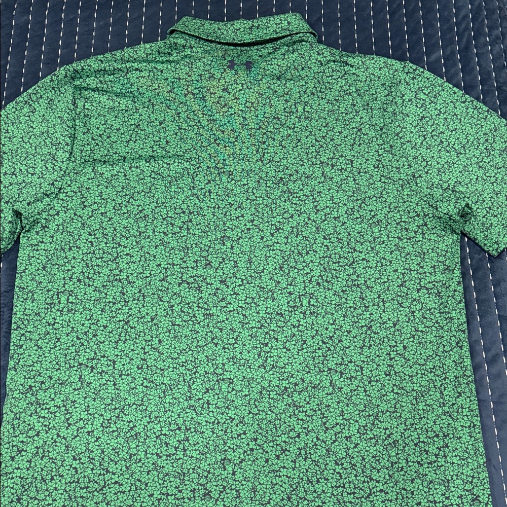 Under Armour Men's Patterned Green Polo - Picture 4 of 4